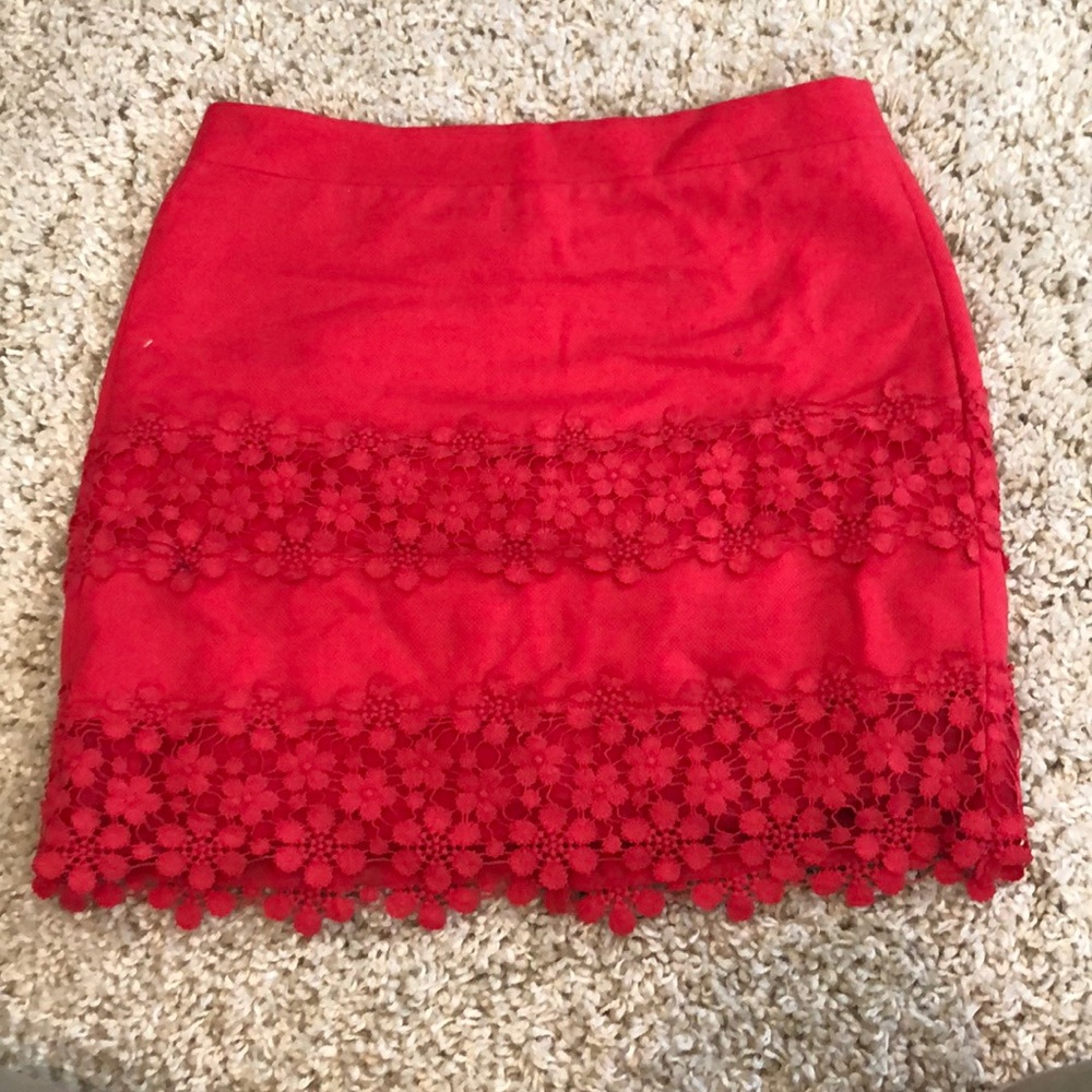 J.Crew mini skirt with floral embroidery